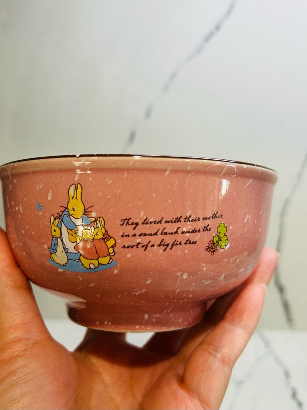 Peter Rabbit Pink Illustrated Ceramic Bowl